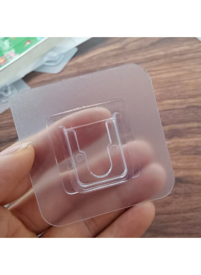 Adhesive Transparent Hooks No-Drill Hangers Strong Sticky Acrylic female buckle 6*6cm 