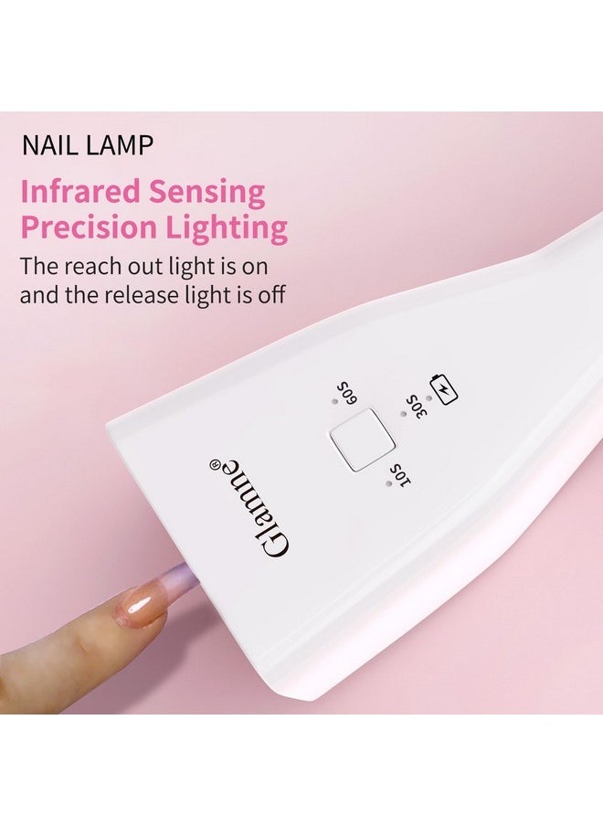 Glamne Uv Light For Nails Handheld Cordless Rechargeable Uv Lamp For Gel Nails Portale Mini Led Nail Dryer For Curing Gel Polish Nail Kit For Home Diy Manicure  - Image 2