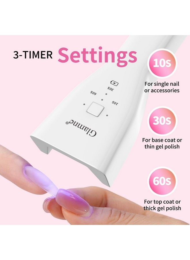 Glamne Uv Light For Nails Handheld Cordless Rechargeable Uv Lamp For Gel Nails Portale Mini Led Nail Dryer For Curing Gel Polish Nail Kit For Home Diy Manicure  - Image 3