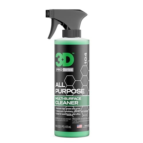 3D All Purpose Cleaner HighPerformance Interior Exterior Car Cleaner for Vinyl Leather Plastic Fabric Carpet More 16 oz - Image 1