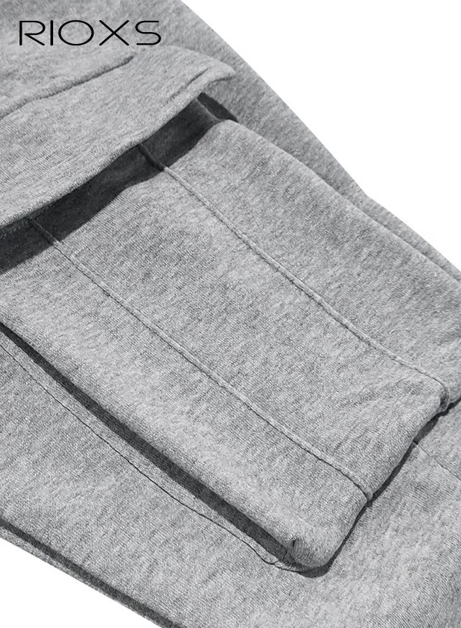 ريوكس بنطلون كاجو كاجوال للرجال، بنطلون عمل شتوي مبطن بالصوف، بنطلون متعدد الجيوب من البوليستر الرمادي الفاتح مع خصر برباط، بنطلون رياضي فضفاض متوسط الارتفاع، بنطلون رياضي خارجي فضفاض، بنطلون ترفيهي حراري بدون حزام للرجال، بنطلون خريفي شتوي أساسي للرجال، بنطلون رياضي للمشي لمسافات طويلة في الطقس البارد للاستكشاف في المناطق الحضرية - Image 4