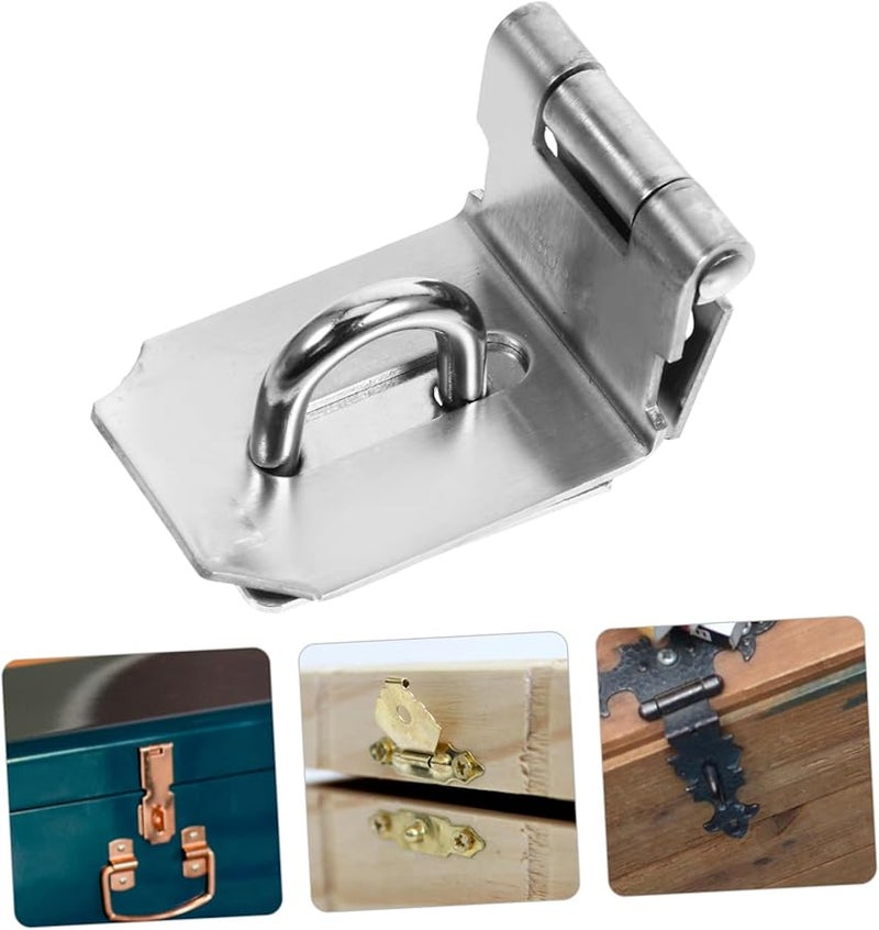 Heavy Duty Right Angle Cabinet Door Lock Hinge Padlock Latch Black - Image 5