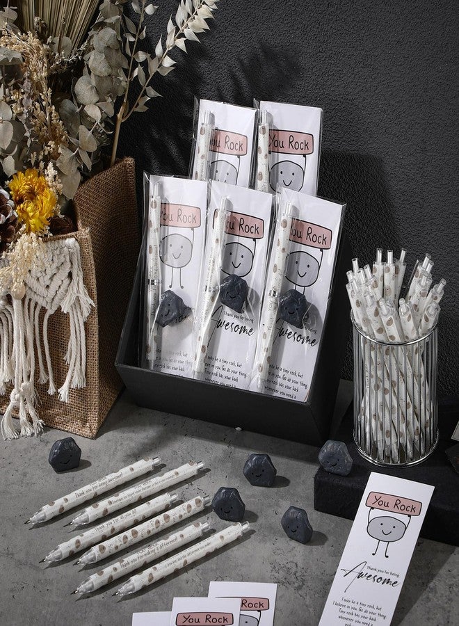 Sinload 36 Sets Inspirational You Rock Gifts Bulk Resin Smile Stone with Rock 0.7mm Mechanical Pencil Thank You Card Funny Pencil Employee Appreciation Gift for Coworker Staff Nurse Teacher Graduation - Image 5