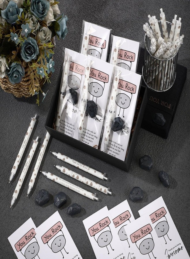 Sinload 36 Sets Inspirational You Rock Gifts Bulk Resin Smile Stone with Rock 0.7mm Mechanical Pencil Thank You Card Funny Pencil Employee Appreciation Gift for Coworker Staff Nurse Teacher Graduation - Image 4