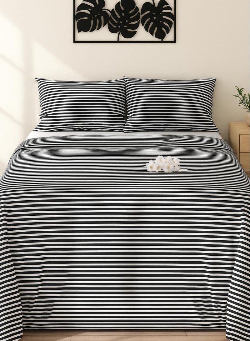 طقم سرير (ملاية سرير عادية لسرير مقاس 160 سم وغطاء وسادتين صغيرتين بتصميم لينز) - Image 1