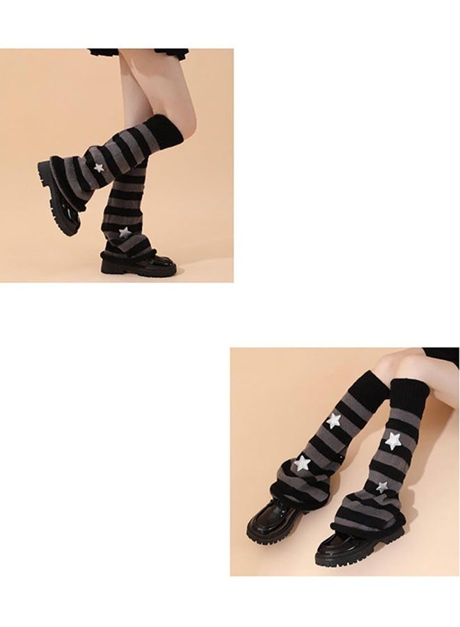 Muyixin تدفئة الساق للنساء الفتيات العصرية كومة الجوارب ستار نمط محبوك تدفئة الساق Y2k الجوارب Kawaii 80s اكسسوارات الحفلات الملابس - Image 4