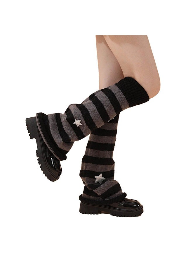 Muyixin تدفئة الساق للنساء الفتيات العصرية كومة الجوارب ستار نمط محبوك تدفئة الساق Y2k الجوارب Kawaii 80s اكسسوارات الحفلات الملابس - Image 1