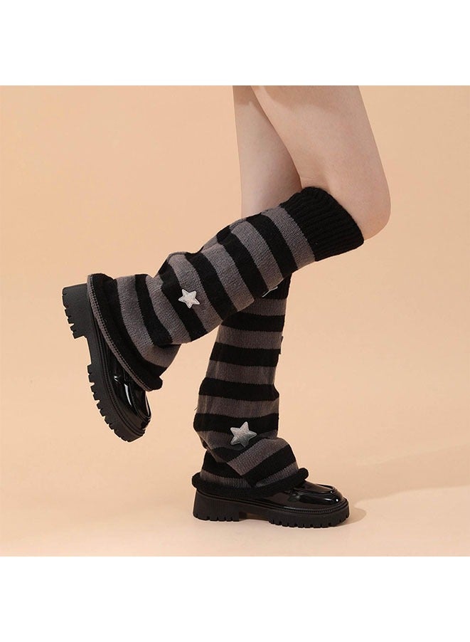 Muyixin تدفئة الساق للنساء الفتيات العصرية كومة الجوارب ستار نمط محبوك تدفئة الساق Y2k الجوارب Kawaii 80s اكسسوارات الحفلات الملابس - Image 2