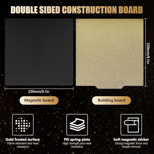 Serplex® 3D Printer Heated Bed Double-Sided PEI Textured Steel Build Plate, PEI Coated Build Plate for Strong Adhesion and Easy Model Removal, 230x230mm, Compatible with Anycubic Kobra 2/Neo/Go/Pro - Image 2