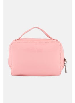 French Connection Women Brand Logo Cosmetic Pouch, Pink  - Image 3