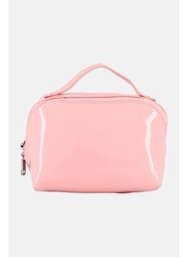 French Connection Women Brand Logo Cosmetic Pouch, Pink  - Image 1