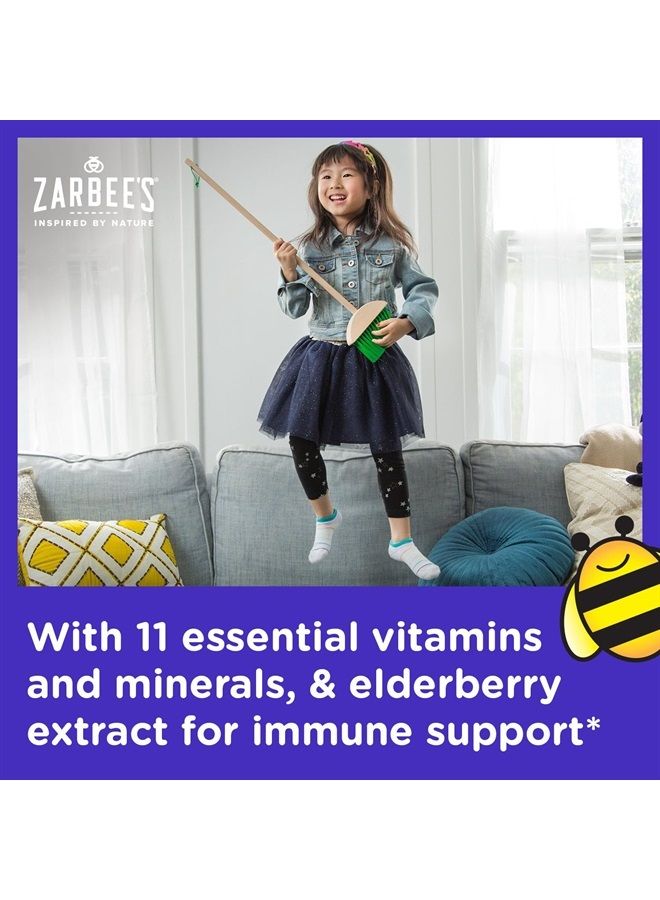 Zarbee's Complete Kids Multivitamin Gummies + Immune Support, Children Vitamins Gummy with Vitamin A, C, D3, E, B6, B12, Folic Acid & Total B-complex, 70 Count - Image 5