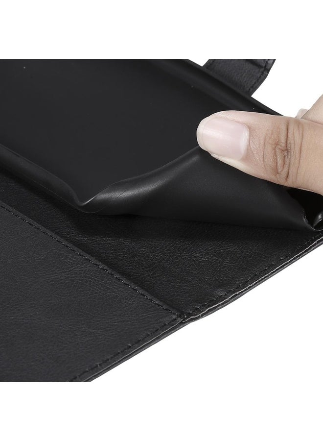 Case Cover For Oppo Reno4 Pro 5G Solid Color Horizontal Flip Protective Leather Case with Holder & Card Slots & Wallet & Photo Frame & Lanyard(Black)