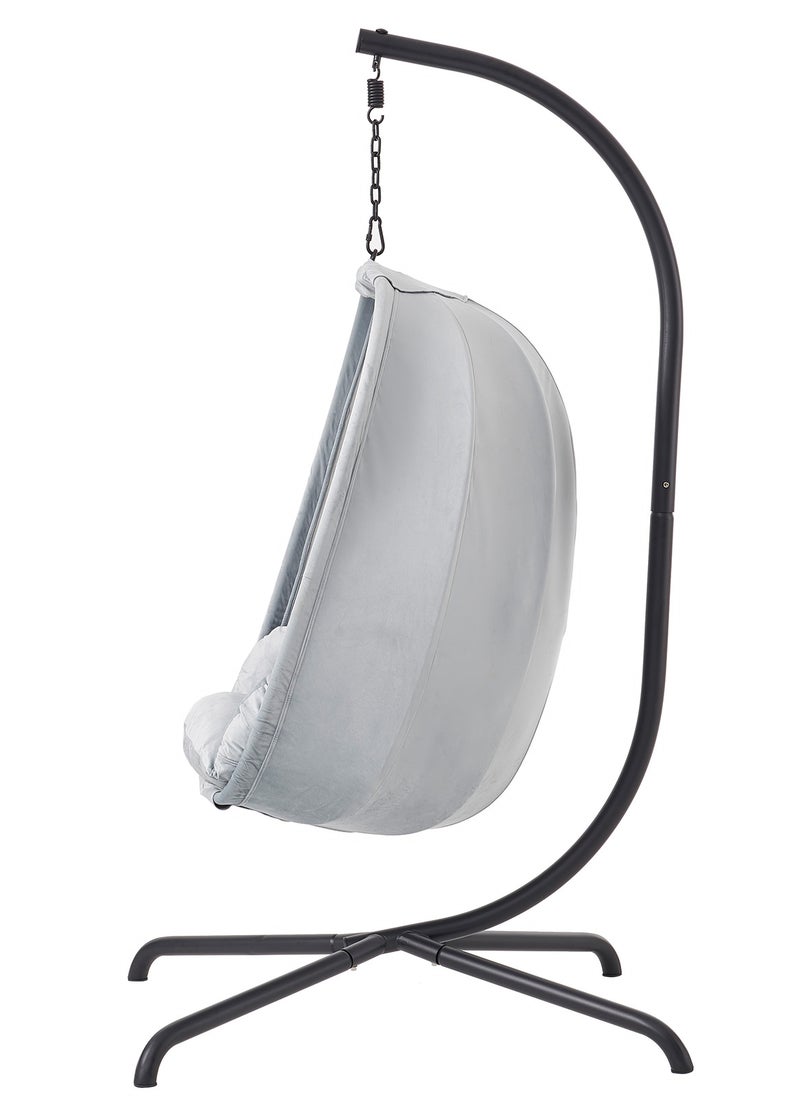 Sharpdo كرسي معلق مع إطار + وسادة Sitz ناعمة، حشوة جانبية، وسادة للجلوس والظهر، سلة معلق، داخلي وخارجي، سلة أرجوحة في الحديقة، كرسي معلق، قاعدة قوية - Image 4