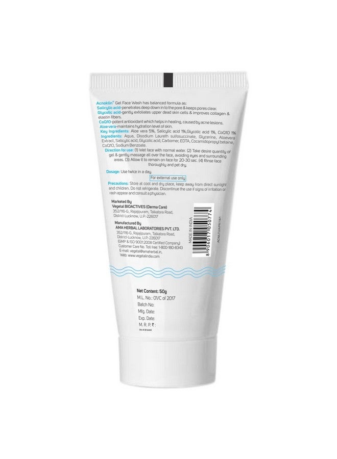 Vegetal Acnoklin Gel Face Wash For Acne 50G - Image 3
