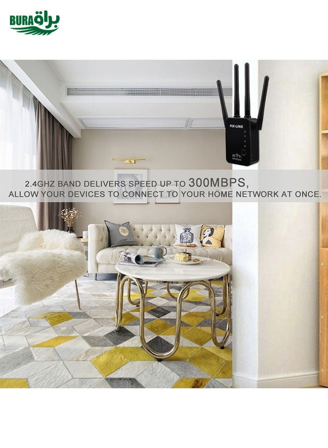 Wireless Smart WiFi Router Repeater with 4 WiFi Antennas, Plug Specification:US Plug(White)