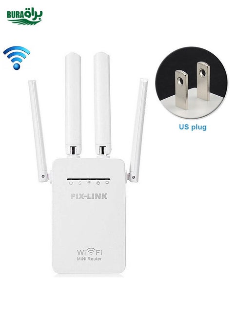 Wireless Smart WiFi Router Repeater with 4 WiFi Antennas, Plug Specification:US Plug(White)