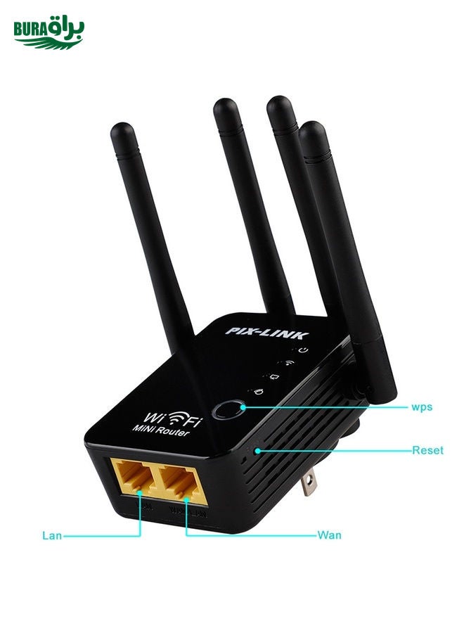 Wireless Smart WiFi Router Repeater with 4 WiFi Antennas, Plug Specification:US Plug(White)