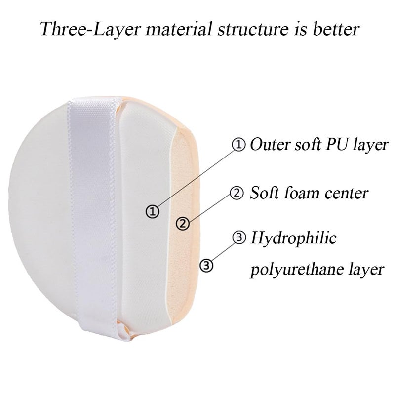 vipolish 1Sets 7 PCS Multifunctional Air Cushion Puff Wet and Dry Reusable BB Cream Foundation Liquid Silicone Pad Loose Powder Sponge Egg Beauty Tool for Travel and Daily Life (Skin Color) - Image 3