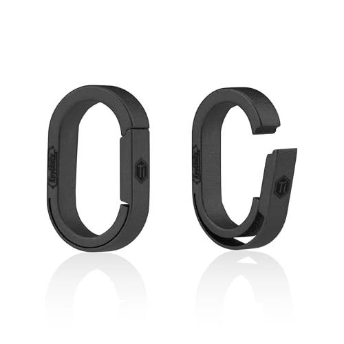 KeyUnity KA30BK Titanium Side-Opening Oval Key Ring – Lightweight EDC Connector for Car Keys, Tools, and Outdoor Gear - Image 1