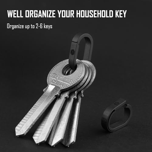 KeyUnity KA30BK Titanium Side-Opening Oval Key Ring – Lightweight EDC Connector for Car Keys, Tools, and Outdoor Gear - Image 3