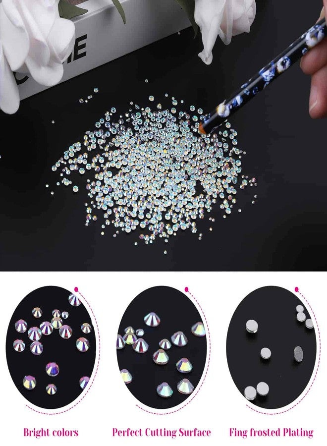 أوداب أحجار الراين للأظافر، أوداب 5184 قطعة من أحجار الراين الكريستالية لتزيين الأظافر، أحجار كريمة للأظافر، ماس مع أداة التقاط أحجار الراين للأظافر الأكريليك، زينة مجوهرات - Image 5