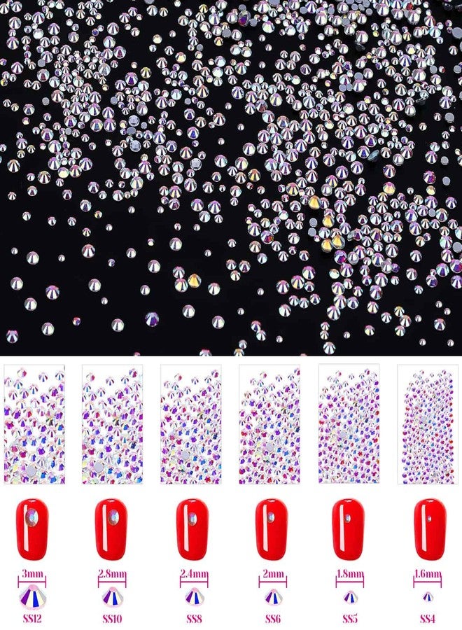 أوداب أحجار الراين للأظافر، أوداب 5184 قطعة من أحجار الراين الكريستالية لتزيين الأظافر، أحجار كريمة للأظافر، ماس مع أداة التقاط أحجار الراين للأظافر الأكريليك، زينة مجوهرات - Image 2