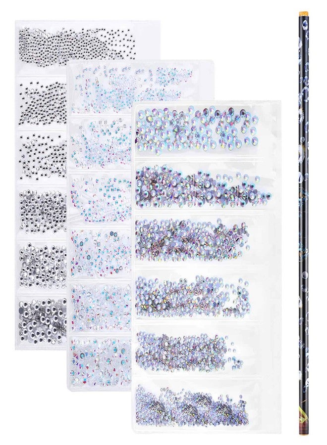 أوداب أحجار الراين للأظافر، أوداب 5184 قطعة من أحجار الراين الكريستالية لتزيين الأظافر، أحجار كريمة للأظافر، ماس مع أداة التقاط أحجار الراين للأظافر الأكريليك، زينة مجوهرات - Image 1