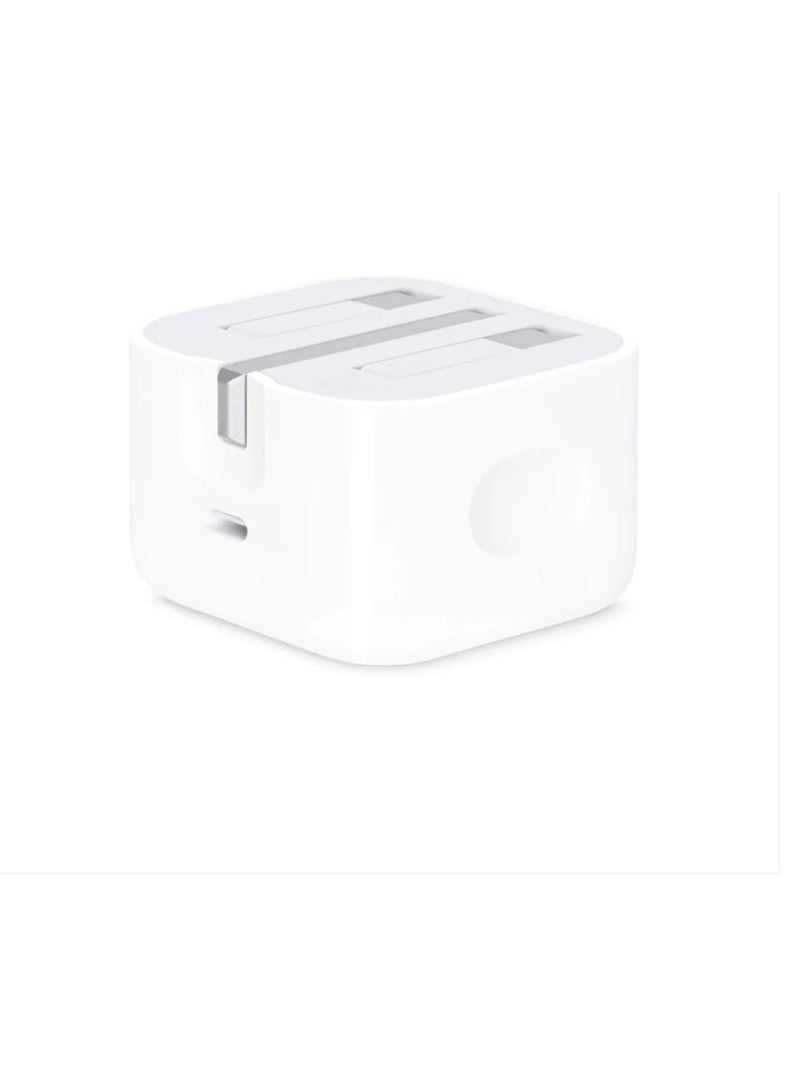 محول طاقة أصلي بقوة 20 واط بمنفذ USB-C لأجهزة iPhone باللون الأبيض - Image 4