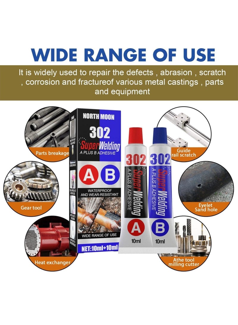 SYOSI Metal Adhesive, Heavy Duty Metal Adhesive, All-Purpose Casting Repair Glue, Liquid Metal Welding Filler, Instantly Strong Adhesive, for All Uses, Bonding Metal to Metal, Repairing & Bonding Metals - Image 2