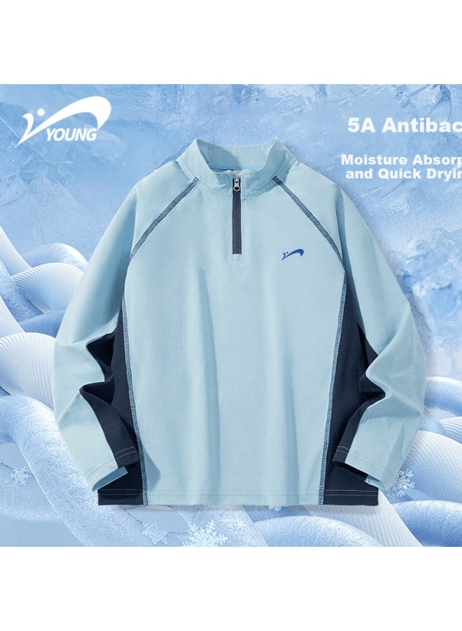 Guirenniao Kids Boys Base Layer 5a Antibacterial Long Sleeve T-shirt Autumn Sports Top Girls Fashionable Fall Clothing - Image 1