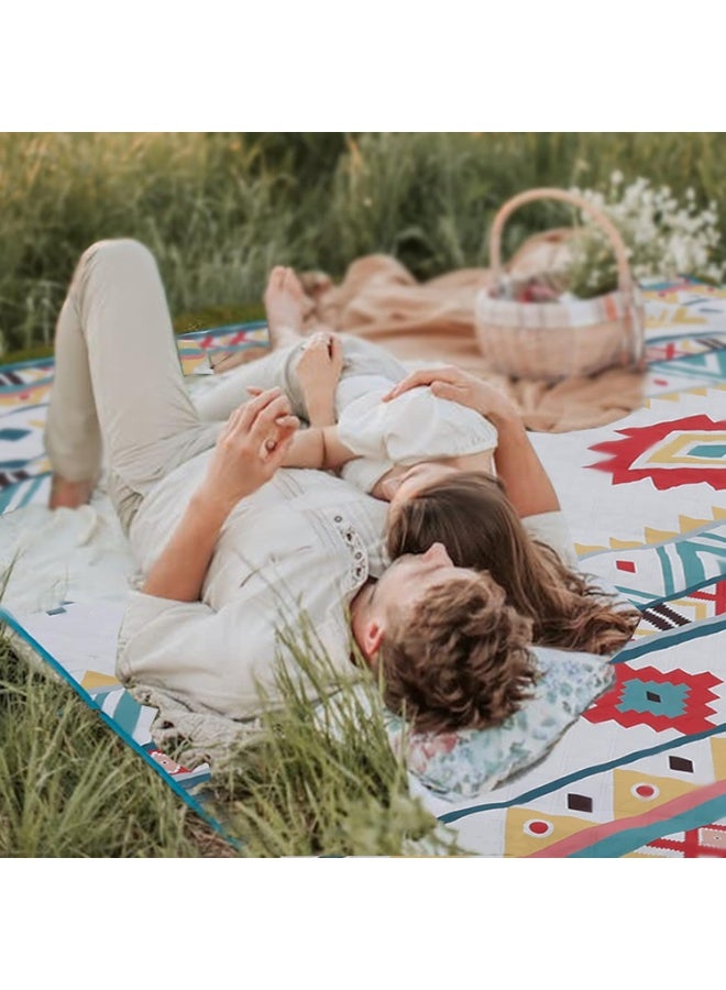 Bukela Picnic Blankets, Boho Picnic Mat for Waterproof Foldable, 79”x79” Extra Large Thick, Sandproof Oversized Outdoor Mat, for Parties, Camping, Park, Travel, Grass Gifts - Image 4