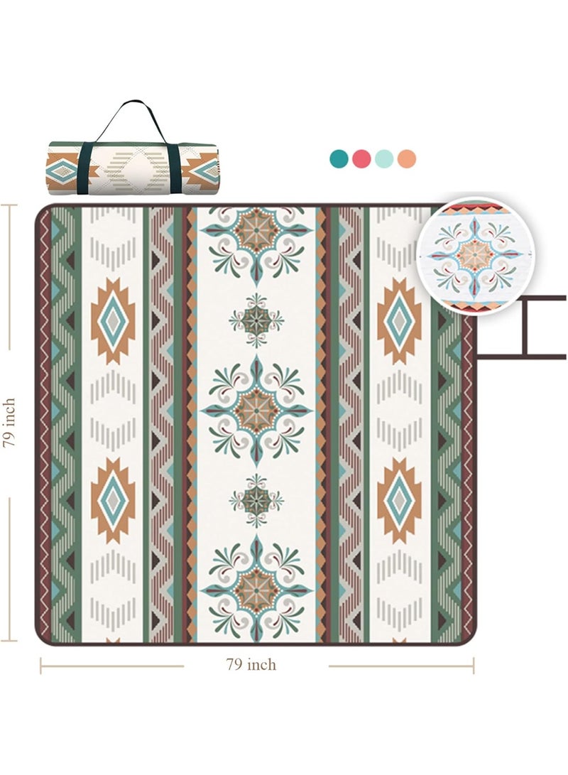 Bukela Picnic Blankets, Boho Picnic Mat for Waterproof Foldable, 79”x79” Extra Large Thick, Sandproof Oversized Outdoor Mat, for Parties, Camping, Park, Travel, Grass Gifts - Image 1
