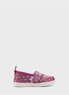 Kids Glimmer Hearts Slip Ons