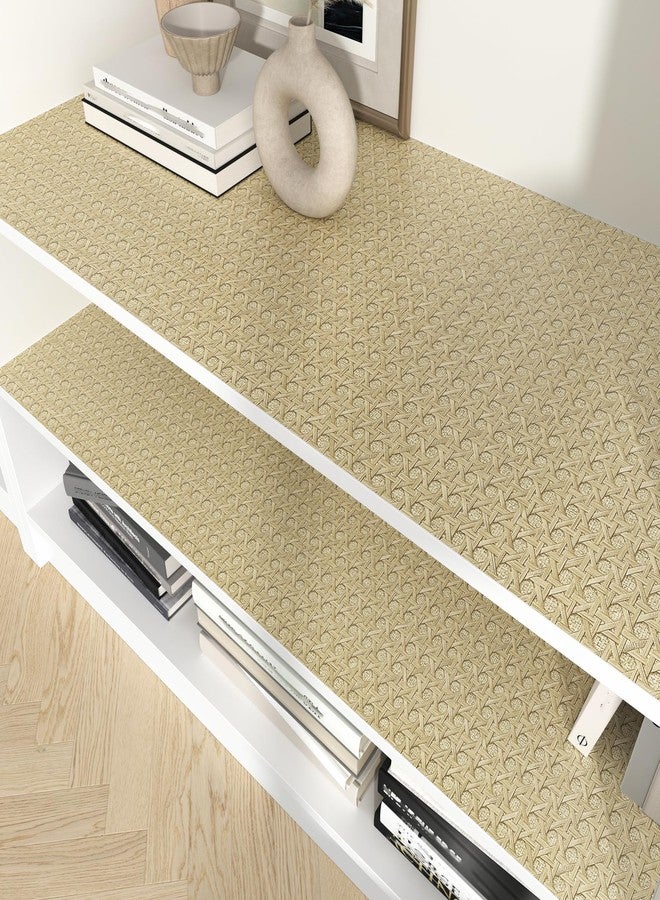 WESTICK Rattan Wallaper Peel and Stick Non-Textured Cane Contact Paper for Cabinets Self Adhesive Cane Weave Webbing Wicker Weave Vinyl Stick on Rattan Paper for Furniture Dresser Bedroom 15.8"x80" - Image 3