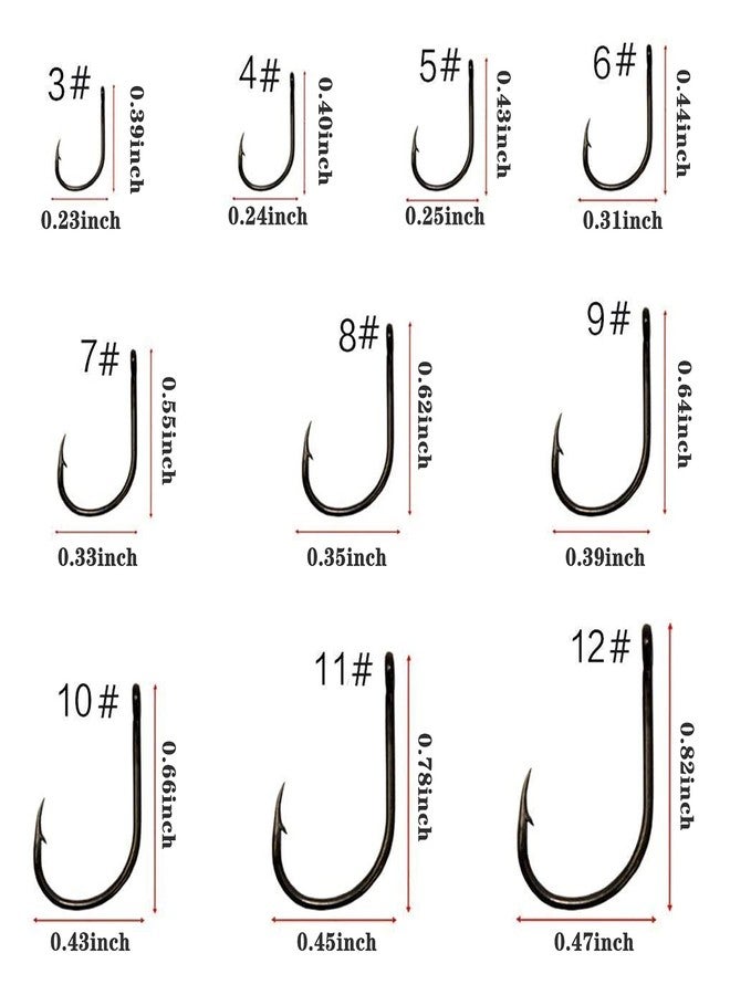 Electomania 500Pcs Fishing Hooks 3#-12# Carp Single Fish Hook Set Fly Fishing Accessories Jig Sea Hooks - Image 5