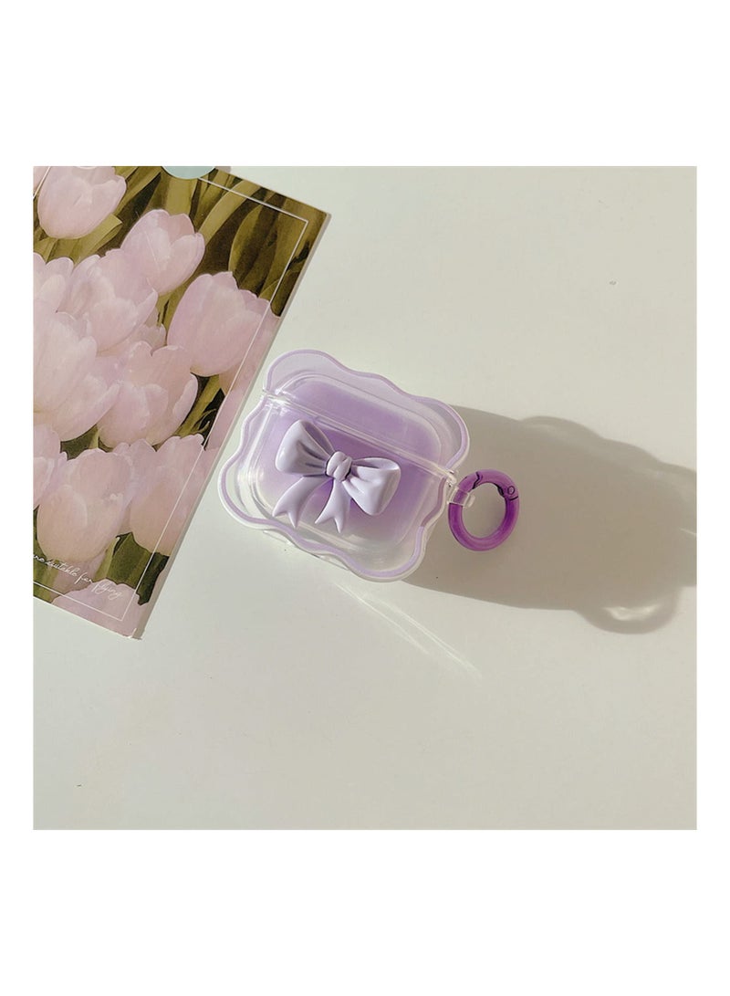 SYOSI Soft Clear TPU Case for AirPods 3 (2021), (Purple) Colorful Bow Keychain Cover Cute 3D Bow Design Cover Clear Protective Case Shockproof Case Cute Protective Cover for Girls Woman Airpods 3  - Image 5