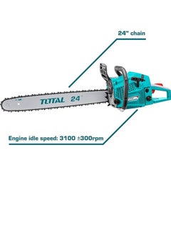 TOTAL Total Gasoline-Powered Chainsaw 62cc 2.4kW 24" | High-Performance 2-Stroke Motor for Efficient Cutting, Easy Start, Low Vibration, and Safety Features | TG5602411  - Image 2