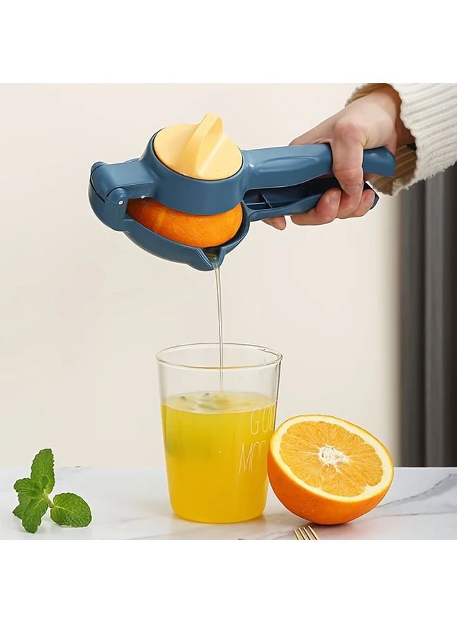 Heavy Duty Blue Manual Citrus Juicer Non Slip Base Large Capacity Easy Clean Ergonomic Handle - Image 1