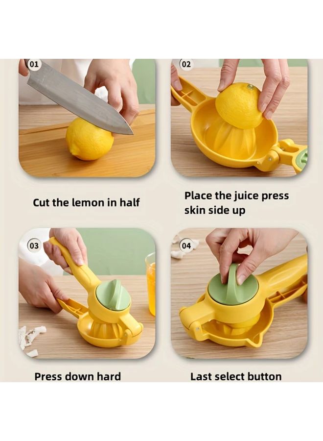 Heavy Duty Blue Manual Citrus Juicer Non Slip Base Large Capacity Easy Clean Ergonomic Handle - Image 4