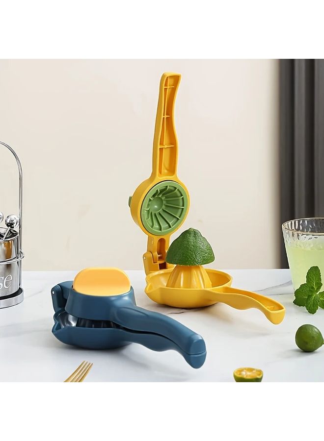 Heavy Duty Blue Manual Citrus Juicer Non Slip Base Large Capacity Easy Clean Ergonomic Handle - Image 5
