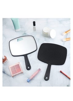 Y&D Hand Mirror with Handle Small Travel Handheld Cosmetic mirror Distortion Free Reflection for Vanity Makeup Professional Salon Use (Black 10 Pcs 7.3'' W x 10.3'' L)  - Image 4