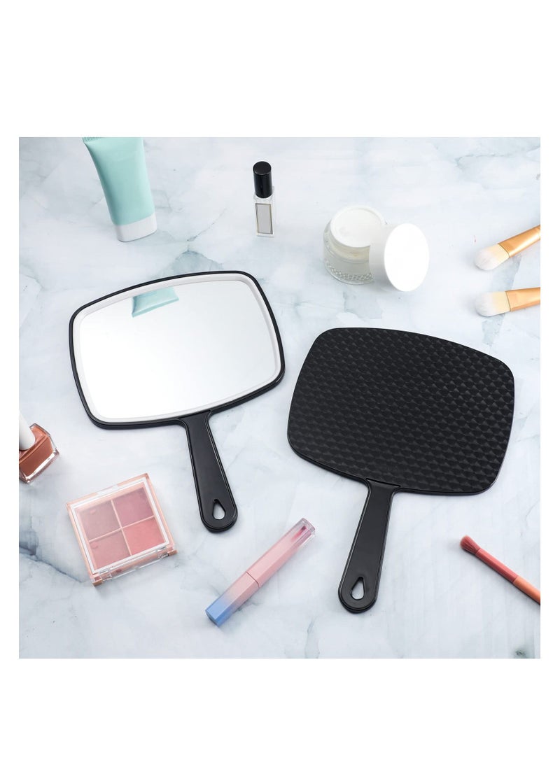 Y&D - Hand Mirror with Handle Small Travel Handheld Cosmetic mirror Distortion Free Reflection for Vanity Makeup Professional Salon Use (Black 10 Pcs 7.3'' W x 10.3'' L) - Image 1
