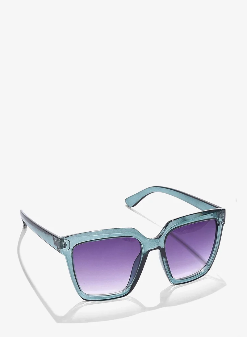 Haute Sauce Purple Lens Green Wayfarer Sunglasses
