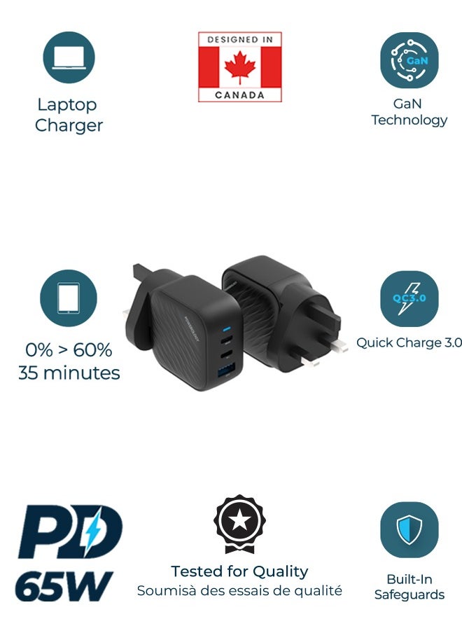 Powerology - Adapter 65w GaN Technology type-c 65W output with 36W usb-A output - Image 1