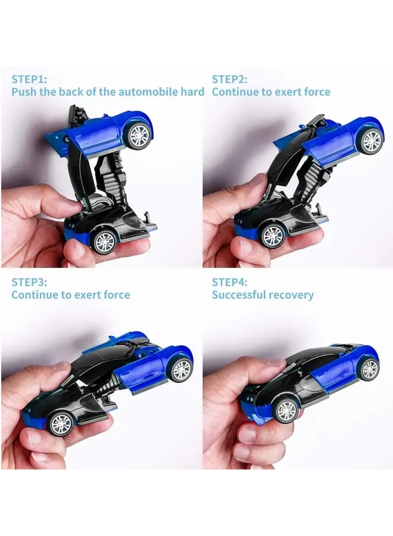 لعبة تشوه الاصطدام بزر واحد للأطفال، سيارة رياضية بالقصور الذاتي، هدية عيد ميلاد للأولاد، سيارة روبوتية مشوهة - خنفساء خضراء - Image 3