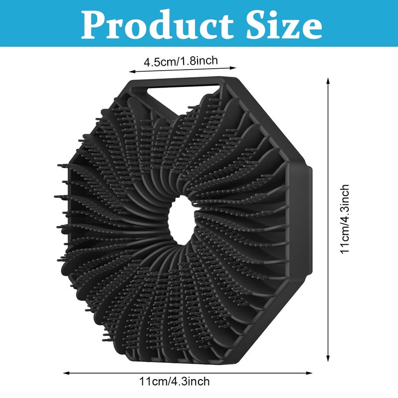 MAYCREATE® Silicone Body Scrubber Exfoliating for Sensitive Skin Soft Massage More Hygienic Than Traditional Loofah Gentle Black 2PCS - Image 2