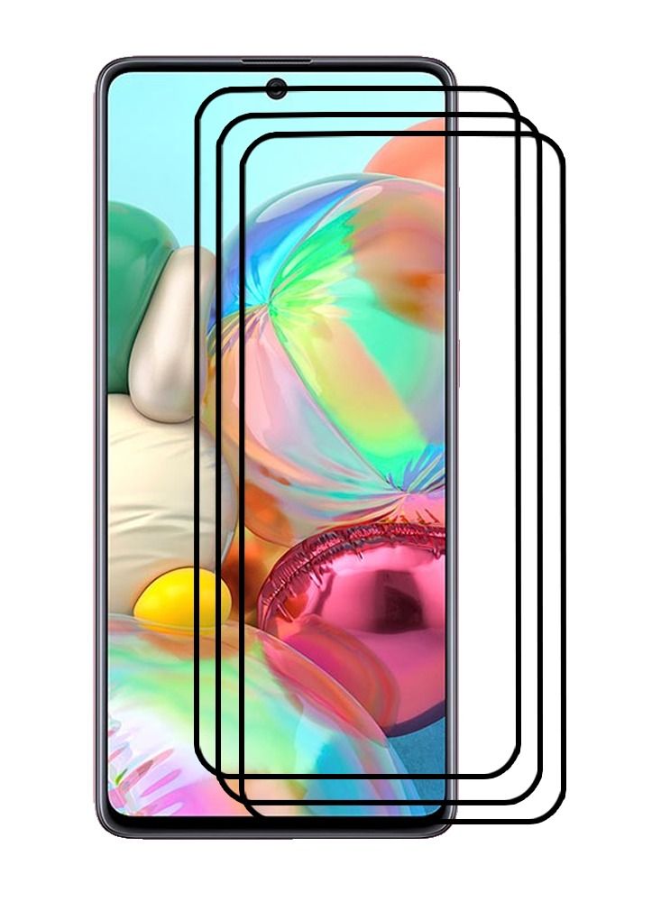 CATANES 3 Pack For Samsung Galaxy A71 Screen Protector Tempered Glass Full Glue Back - Image 2