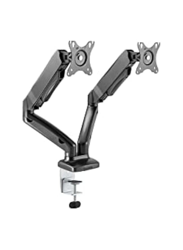 PROMASS Dual Monitor Mount Stand - Height Adjustable Monitor Arm Stand Fully Articulating Counter balance Gas Spring Desk Mount for Two 17 to 32 inch Screens Flat & Curved LCD/LED Monitors - Image 5