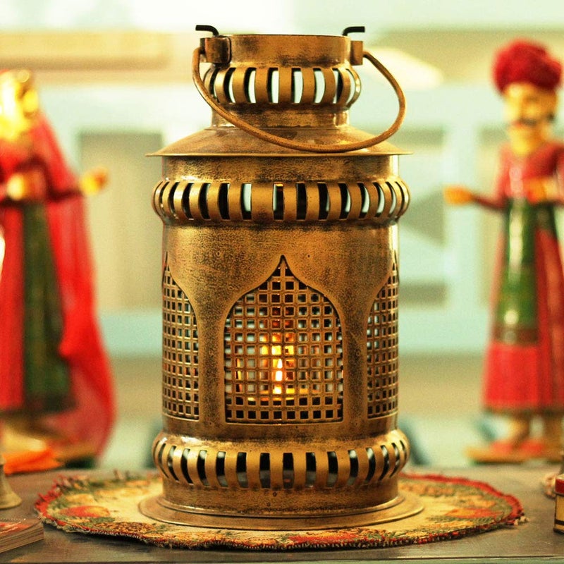 SADHUBELA MehrabInspired Wall Decor Jaisalmer Heritage Lantern an Antique Golden Finished Diya Candle Lantern Perfect Blend of Tradition and Craftsmanship Sufi Aesthetic